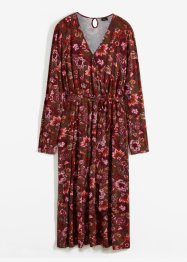 Jersey jurk met V-hals en strikceintuur, bpc bonprix collection