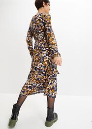 Jersey jurk met V-hals en strikceintuur, bpc bonprix collection