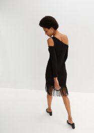 One shoulder jurk met franjes, BODYFLIRT boutique