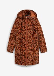 Lange gewatteerde jas met fluwelen luipaardprint, bpc selection