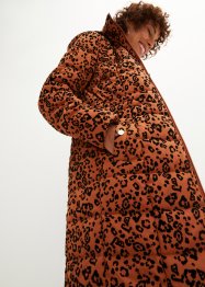 Lange gewatteerde jas met fluwelen luipaardprint, bpc selection