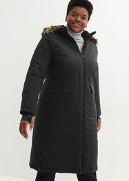Lange outdoor jas met capuchon en afneembaar imitatiebont, bpc bonprix collection