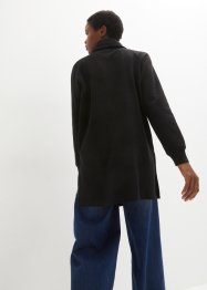 Lange sweater met schipperskraag en lange split, bpc bonprix collection