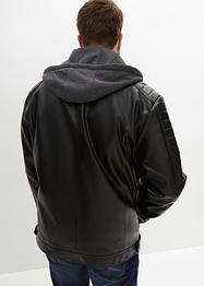 Imitatieleren jas met capuchon, John Baner JEANSWEAR