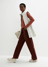 Wijde stretch Marlene Dietrich broek van corduroy met elastische high-waist band, bpc bonprix collection