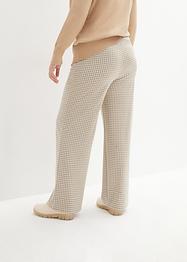 Stretch broek met pied-de-poule, wide leg, bpc bonprix collection