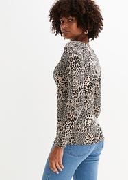 Jacquard shirt met hartvormige halslijn, BODYFLIRT boutique