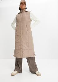 Gewatteerd puffer vest van gerecycled polyester in maxilengte, bpc bonprix collection