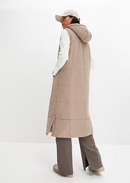 Gewatteerd puffer vest van gerecycled polyester in maxilengte, bpc bonprix collection