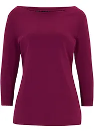 Geribd stretch shirt met boothals, bonprix