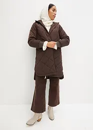 Korte coat met capuchon en stiksels, bonprix