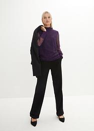 Longsleeve van mesh met stippen, bpc selection