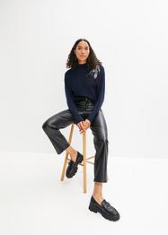 Cropped imitatieleren broek, RAINBOW