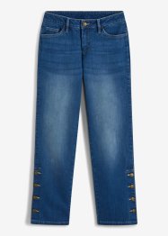 Cropped jeans met sierknopen en biologisch katoen, RAINBOW