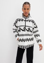 Fleece sweater met schipperskraag, bpc bonprix collection