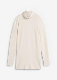 Lange fleece trui met col en zijsplitten, bpc bonprix collection