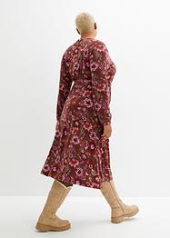 Jersey jurk met V-hals en strikceintuur, bpc bonprix collection