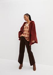 Geruite tuniek van katoen-flanel met lange mouwen en keyhole, bpc bonprix collection