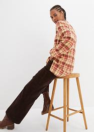 Geruite tuniek van katoen-flanel met lange mouwen en keyhole, bpc bonprix collection