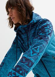 Fleece vest met gedessineerde inzet en capuchon, bpc bonprix collection