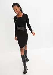 Jersey jurk met eyelets, bonprix