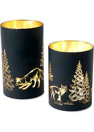 LED ornament met winterlandschap (2-dlg. set), bpc living bonprix collection