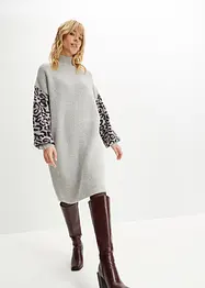 Gebreide oversized jurk met luipaardpatroon, bonprix