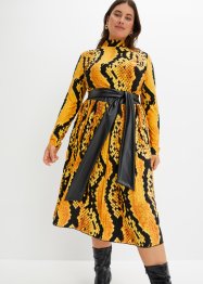 Puntig toelopende jurk met strikceintuur, BODYFLIRT boutique