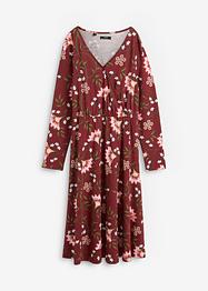 Midi jurk van katoen-jersey in wikkellook, bpc bonprix collection