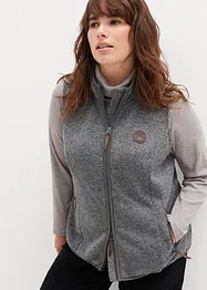 Mouwloos fleece vest met contrastkleurige paspels, bonprix