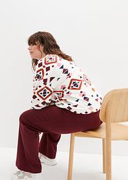 Teddy fleece trui met print, bpc bonprix collection