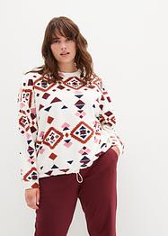 Teddy fleece trui met print, bpc bonprix collection