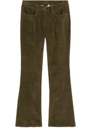 Stretch corduroy broek met biezen en comfortband, bootcut, bpc bonprix collection