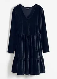 Mini jurk van elastisch fluweel, bonprix