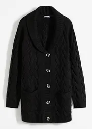 Vest met sjaalkraag en kabelpatroon, bonprix