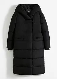 Lange, gewatteerde oversized jas met capuchon van gerecycled polyester, bonprix