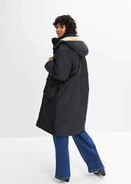 Lange, oversized jas met capuchon met teddy voering, bpc bonprix collection