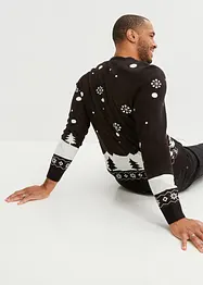 Fijn gebreide trui met kerstmotief, bonprix