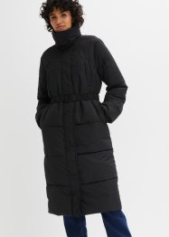 Lange gewatteerde oversized jas met elastische riem, bpc bonprix collection