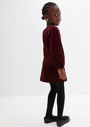 Meisjes fluwelen jurk met volants, bpc bonprix collection