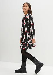 Meisjes jersey jurk met kerstprint, bpc bonprix collection