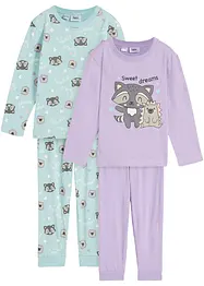 Meisjes pyjama met biologisch katoen (4-dlg. set), bonprix