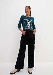 Katoenen longsleeve met kerstmotief, bpc bonprix collection