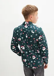 Jongens overhemd met kerstprint, slim fit, bonprix