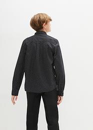 Jongens overhemd met lange mouwen en vlinderstrik, slim fit (2-dlg. set), bpc bonprix collection