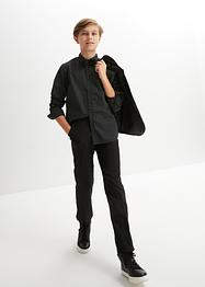Jongens overhemd met lange mouwen en vlinderstrik, slim fit (2-dlg. set), bpc bonprix collection