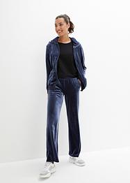 Fleece broek van fluweel, wijde pijpen, bpc bonprix collection