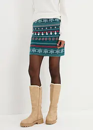 Minirok met Noors patroon van een katoen-elastan-mix, bonprix