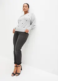 Trui met geborduurde harten, bonprix