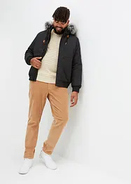 Outdoor jas in bomberstijl met capuchon met imitatiebont, bonprix